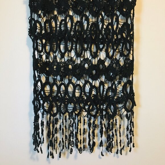 Vintage Bohemian Black Loose Crochet Lace Top - Picture 8 of 15